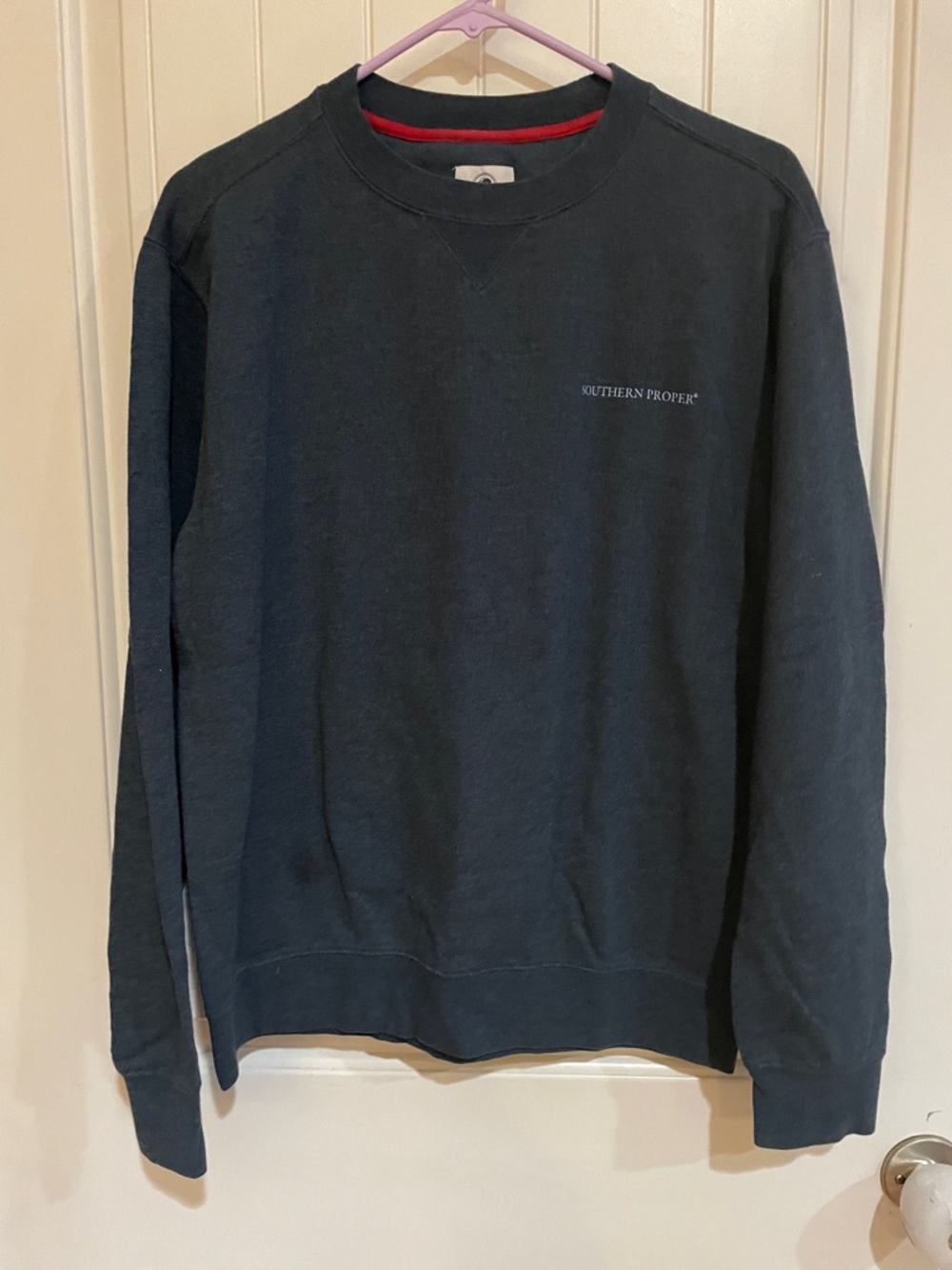 Southern Proper size small blue hoodie with dog silhouette on the back EUC